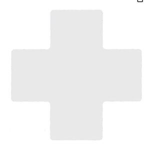 Brady 104483 ToughStripe Nonabrasive Cross Shape Floor Marking Tape, 10" Length,